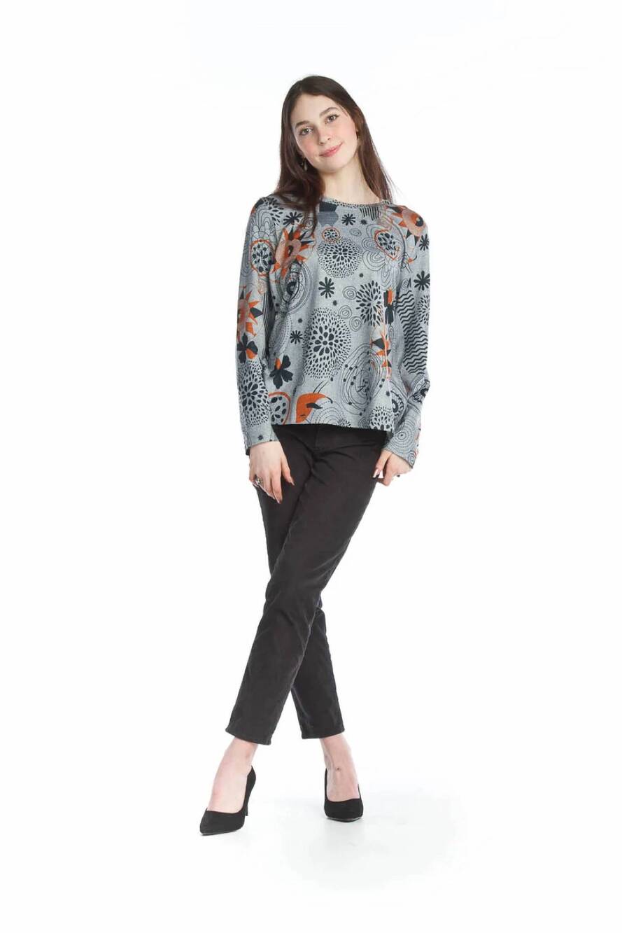 NEW PAPILLON quirky brushed tunic in grey